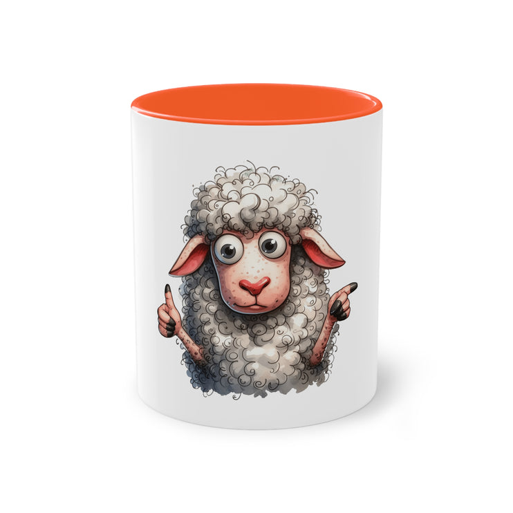 Harmony Two-Tone Coffee Mug: Sip in Style, Revel in Comfort - Sheep