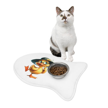 CharmPaws Pet Feeding Mats: Keep Mealtime Mess-Free & Stylish! - Duck