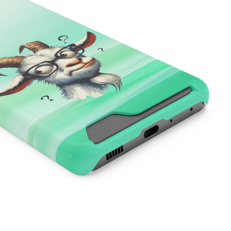 EnchantGuard Phone Case with Card Holder: Style Meets Functionality - Goat