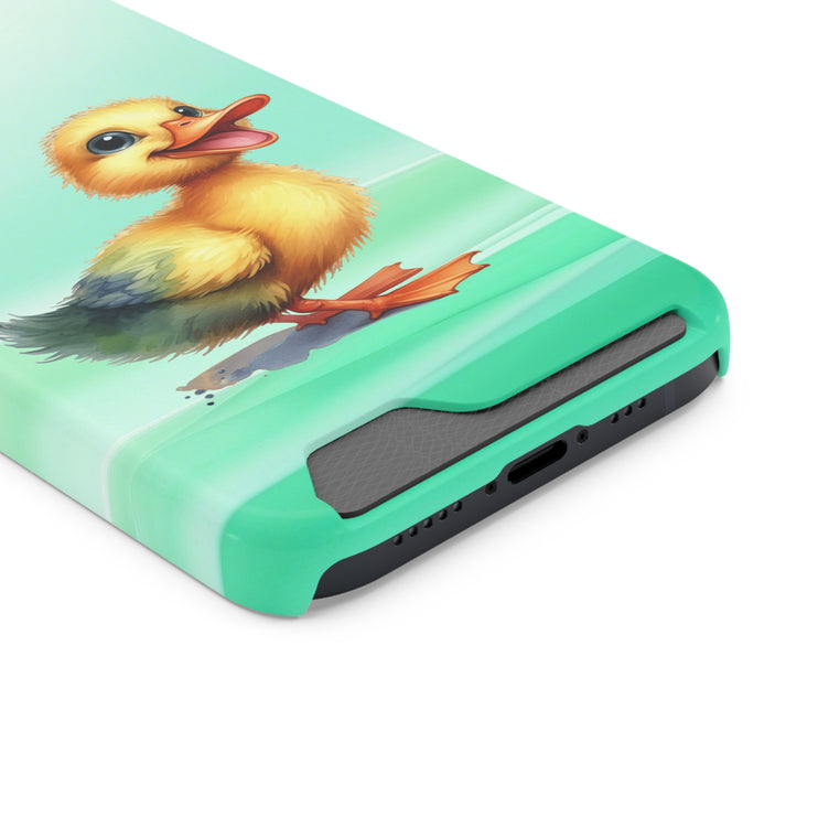 EnchantGuard Phone Case with Card Holder: Style Meets Functionality - Duck