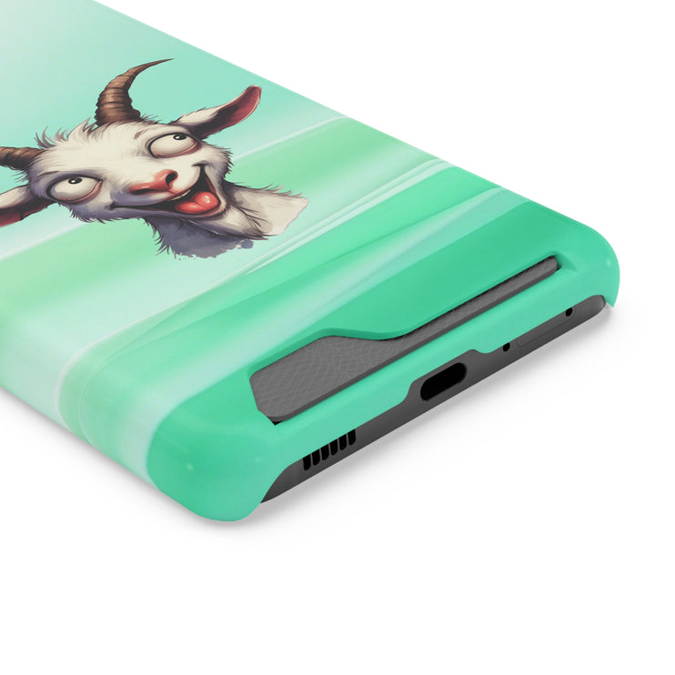 EnchantGuard Phone Case with Card Holder: Style Meets Functionality - Goat