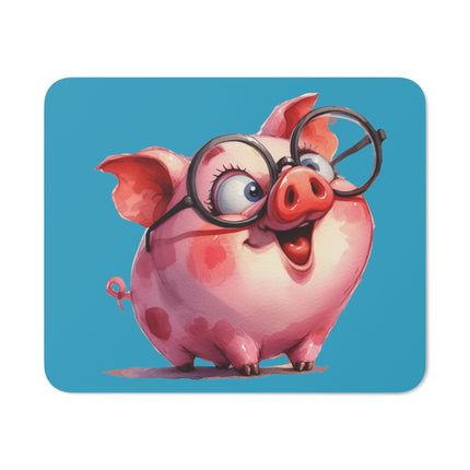 WhimsyWonder Schreibtisch Maus -Pad: Personalisierter Charme für Ihren Arbeitsbereich - Happy Pig in Brille