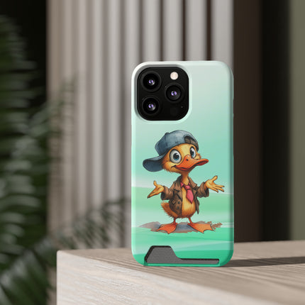 EnchantGuard Phone Case with Card Holder: Style Meets Functionality - Duck