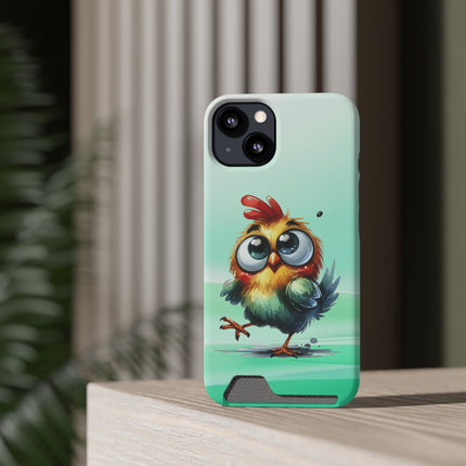 EnchantGuard Phone Case with Card Holder: Style Meets Functionality - Chicken