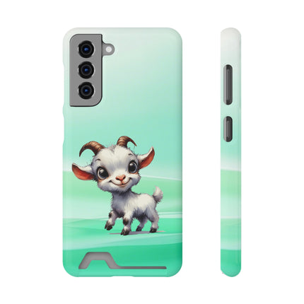 EnchantGuard Phone Case with Card Holder: Style Meets Functionality - Goat