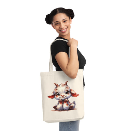 قماش SustainStyle Tote Bag: أزياء صديقة للبيئة - Cute baby Goat