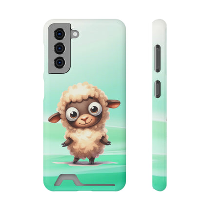 EnchantGuard Phone Case with Card Holder: Style Meets Functionality - Sheep