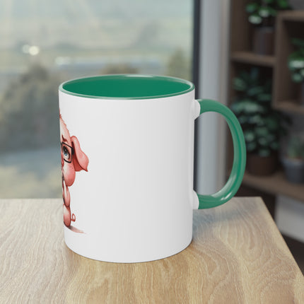 Harmony Two-Tone Coffee Mug: Sip in Style, Revel in Comfort - Pig