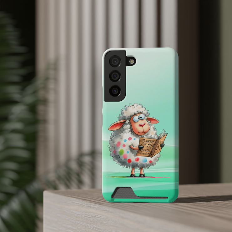 EnchantGuard Phone Case with Card Holder: Style Meets Functionality - Sheep