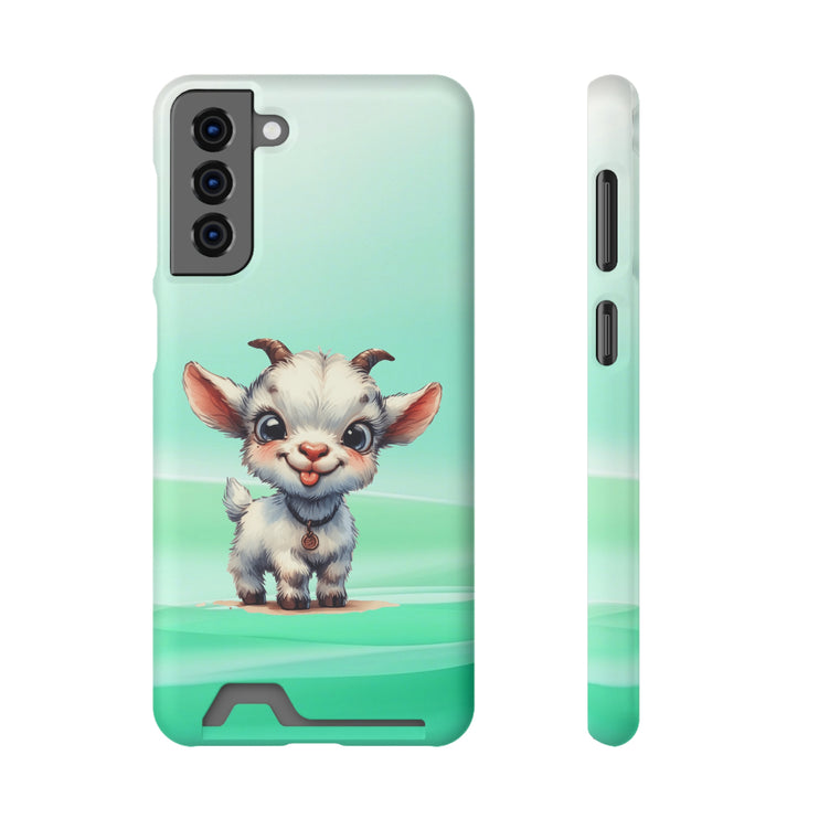 EnchantGuard Phone Case with Card Holder: Style Meets Functionality - Goat