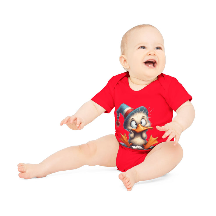 SnuggleNest Organic Baby Bodysuit (Short Sleeves) Duck