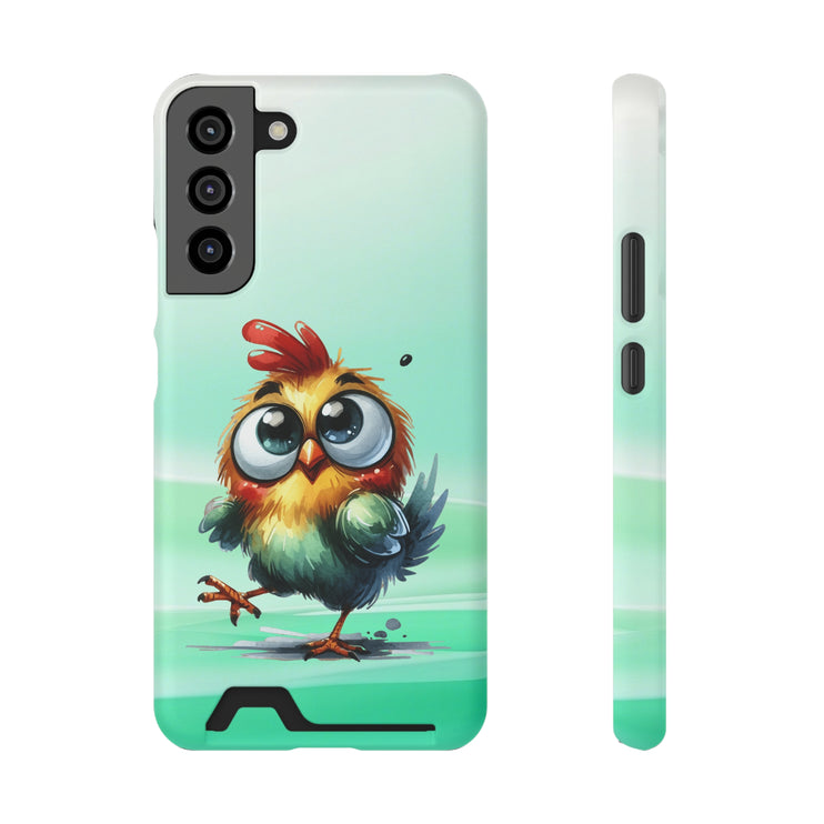 EnchantGuard Phone Case with Card Holder: Style Meets Functionality - Chicken