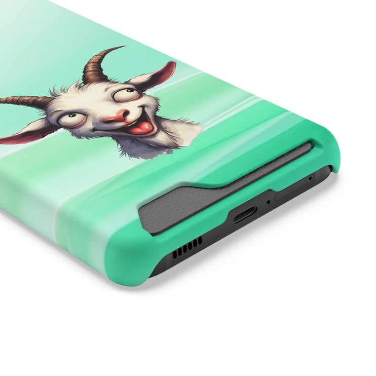 EnchantGuard Phone Case with Card Holder: Style Meets Functionality - Goat