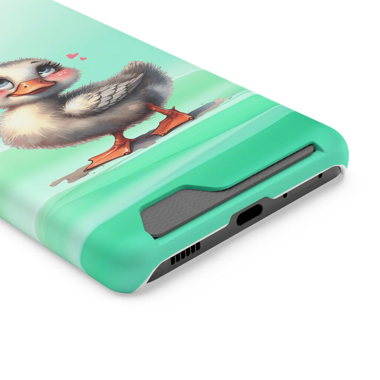 EnchantGuard Phone Case with Card Holder: Style Meets Functionality - Duck