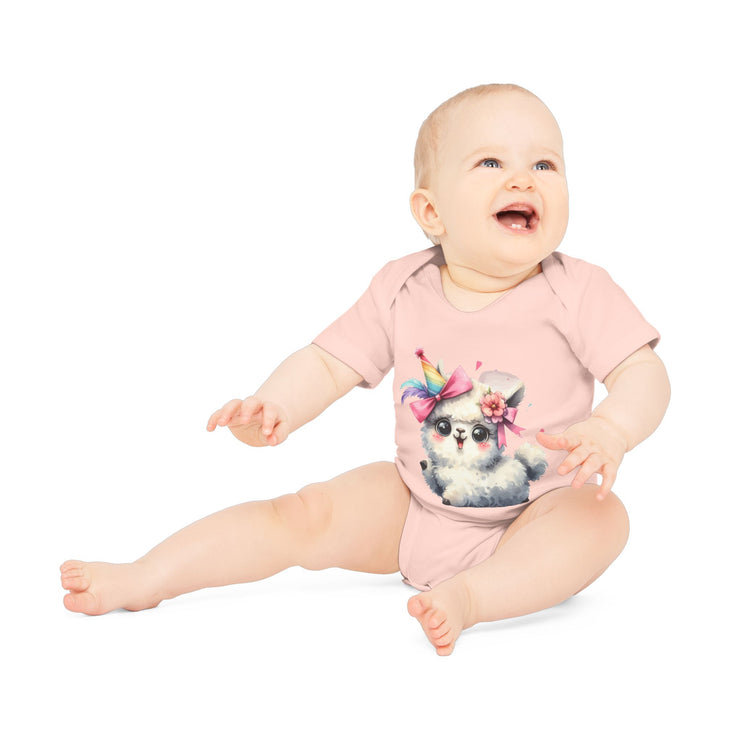 SnuggleNest Organic Baby Bodysuit (Short Sleeves) Sheep