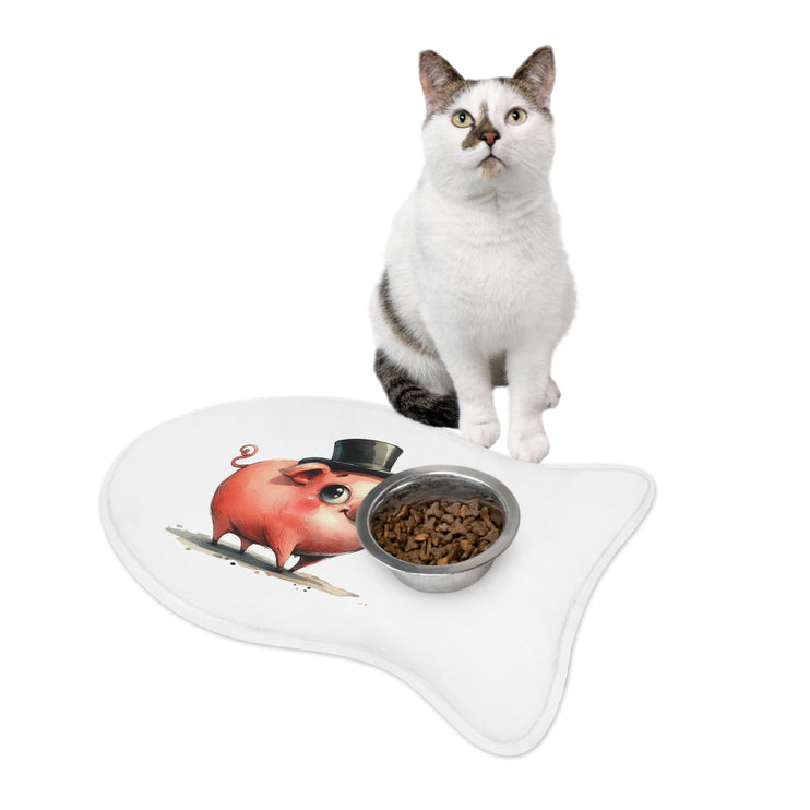 CharmPaws Pet Feeding Mats: Keep Mealtime Mess-Free & Stylish! - Pig