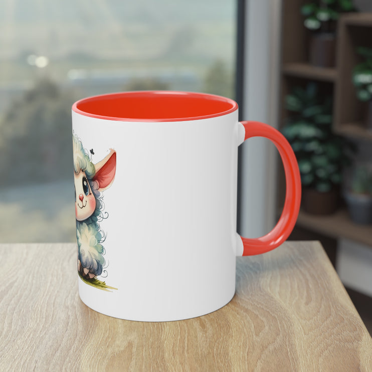 Harmony Two-Tone Coffee Mug: Sip in Style, Revel in Comfort - Sheep