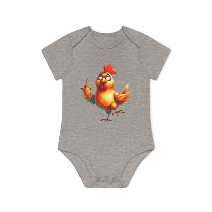 SnuggleNest Organic Baby Bodysuit (Short Sleeves)  Chicken