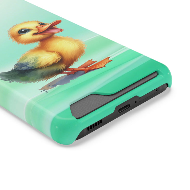 EnchantGuard Phone Case with Card Holder: Style Meets Functionality - Duck