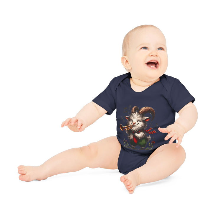 SnuggleNest Organic Baby Bodysuit (Short Sleeves) Goat