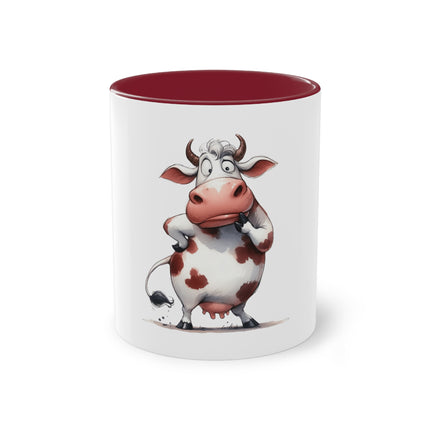 Harmony Two-Tone Coffee Mug: Sip in Style, Revel in Comfort - Cow