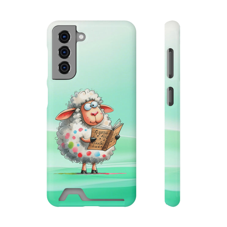 EnchantGuard Phone Case with Card Holder: Style Meets Functionality - Sheep