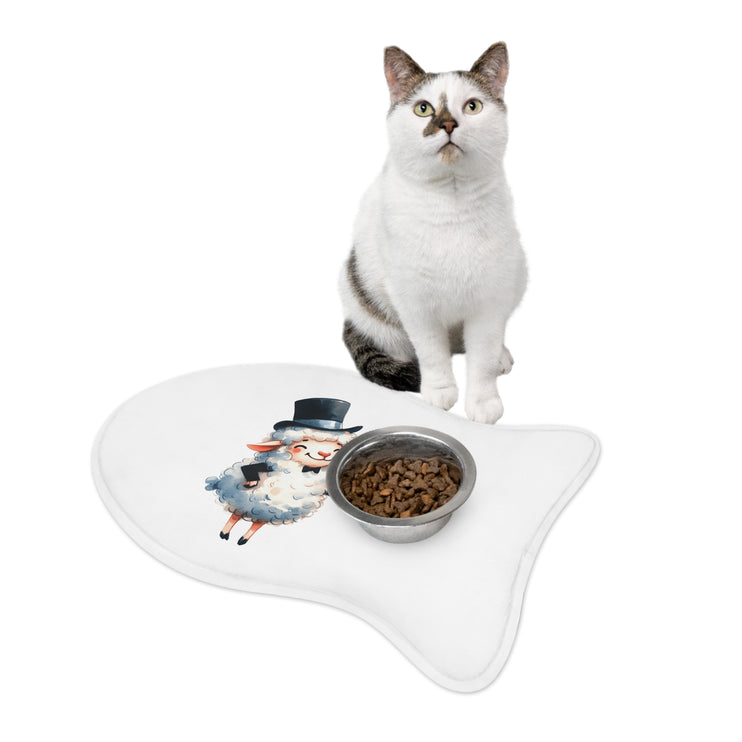 CharmPaws Pet Feeding Mats: Keep Mealtime Mess-Free & Stylish! - Sheep