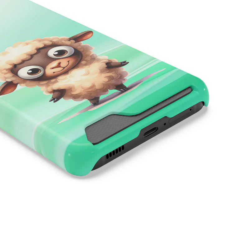 EnchantGuard Phone Case with Card Holder: Style Meets Functionality - Sheep