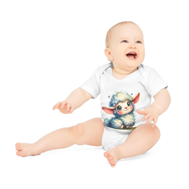 SnuggleNest Organic Baby Bodysuit (Short Sleeves) Sheep