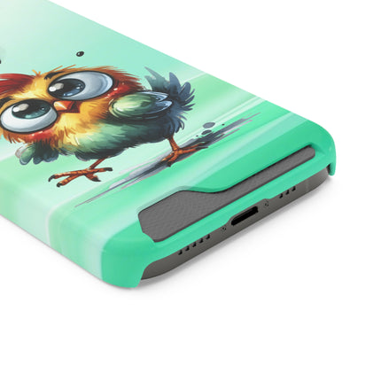 EnchantGuard Phone Case with Card Holder: Style Meets Functionality - Chicken