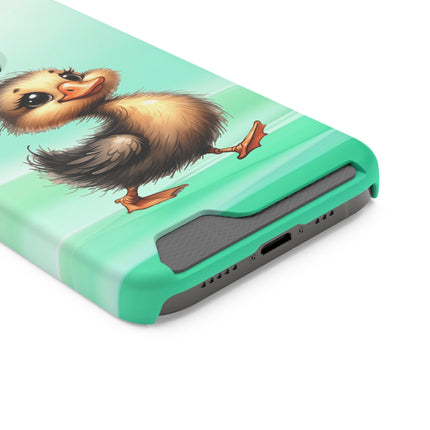 EnchantGuard Phone Case with Card Holder: Style Meets Functionality - Duck