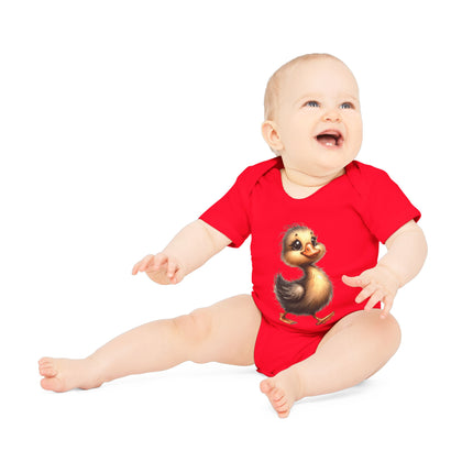 SnuggleNest Organic Baby Bodysuit (Short Sleeves) Duck