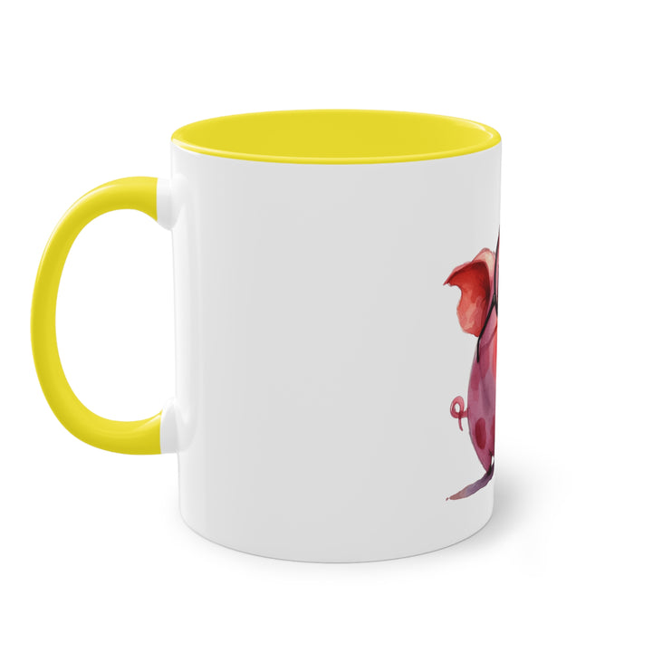 Harmony Two-Tone Coffee Mug: Sip in Style, Revel in Comfort - Pig