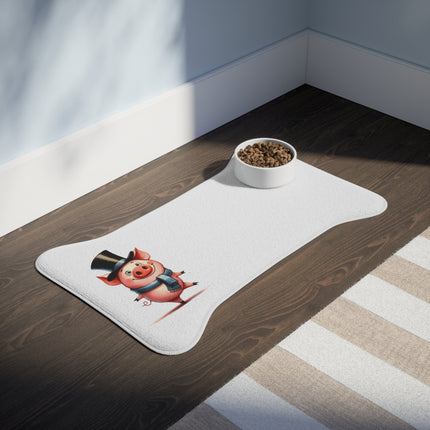 CharmPaws Pet Feeding Mats: Keep Mealtime Mess-Free & Stylish! - Pig