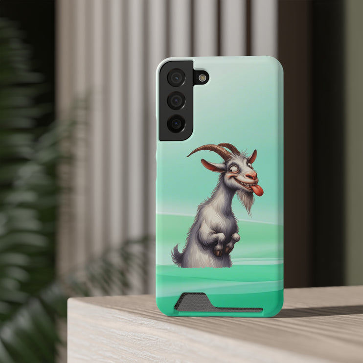 EnchantGuard Phone Case with Card Holder: Style Meets Functionality - Goat