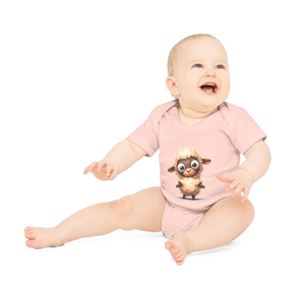 SnuggleNest Organic Baby Bodysuit (Short Sleeves) Sheep