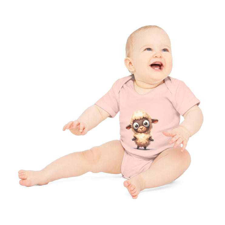 SnuggleNest Organic Baby Bodysuit (Short Sleeves) Sheep