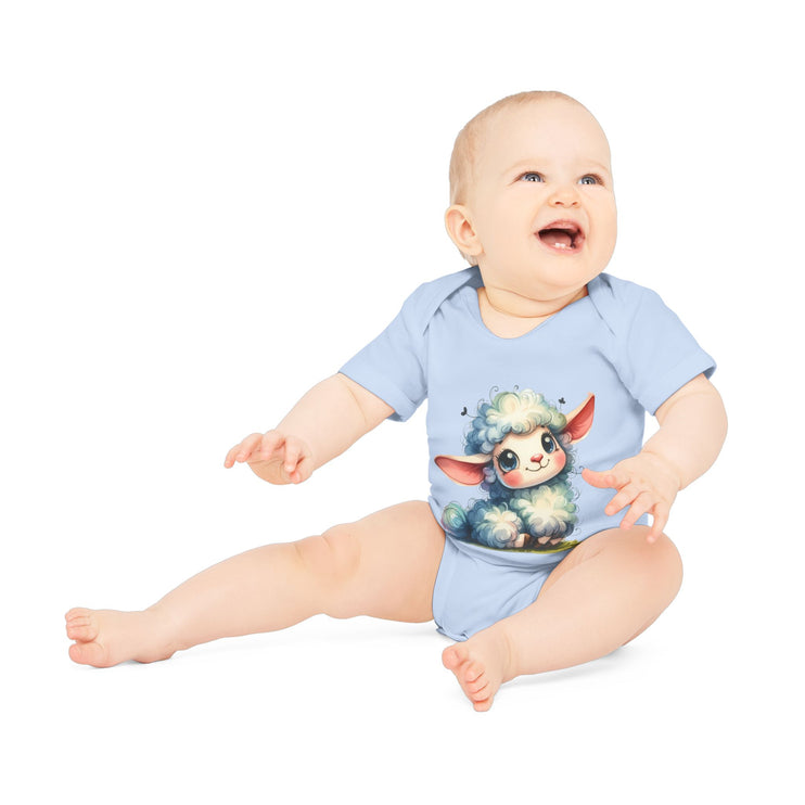 SnuggleNest Organic Baby Bodysuit (Short Sleeves) Sheep