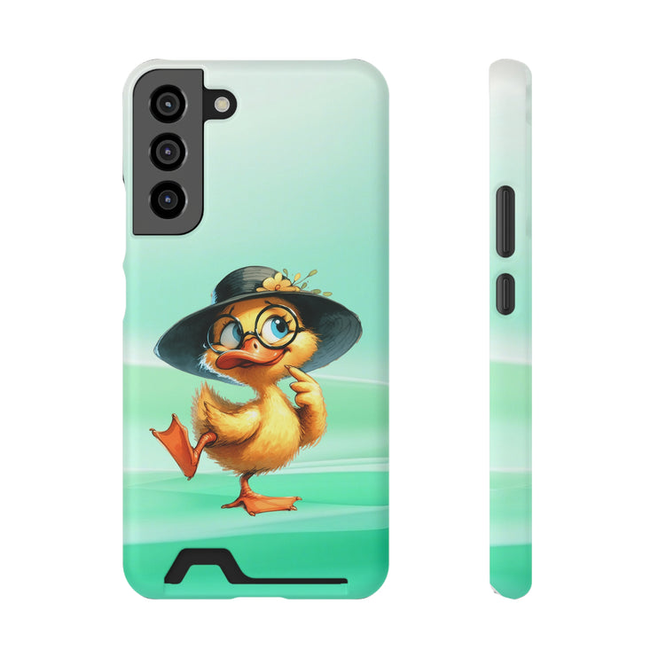 EnchantGuard Phone Case with Card Holder: Style Meets Functionality - Duck