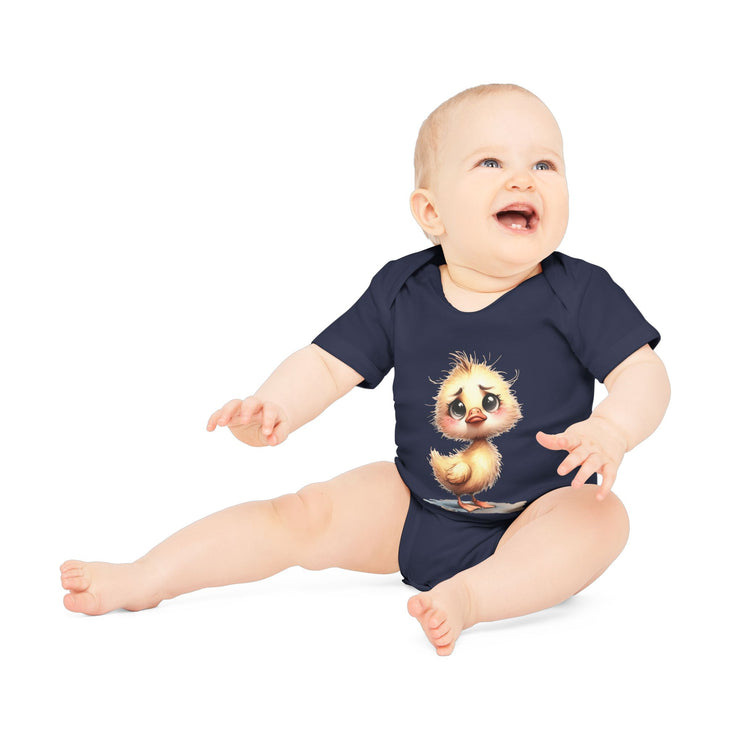 SnuggleNest Organic Baby Bodysuit (Short Sleeves) Duck