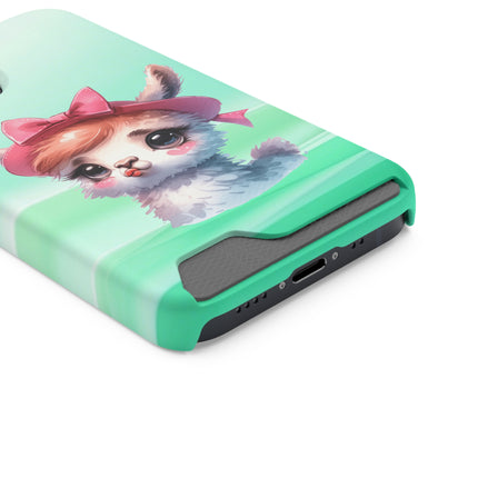 EnchantGuard Phone Case with Card Holder: Style Meets Functionality - Lama