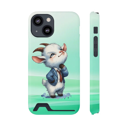 EnchantGuard Phone Case with Card Holder: Style Meets Functionality - Goat