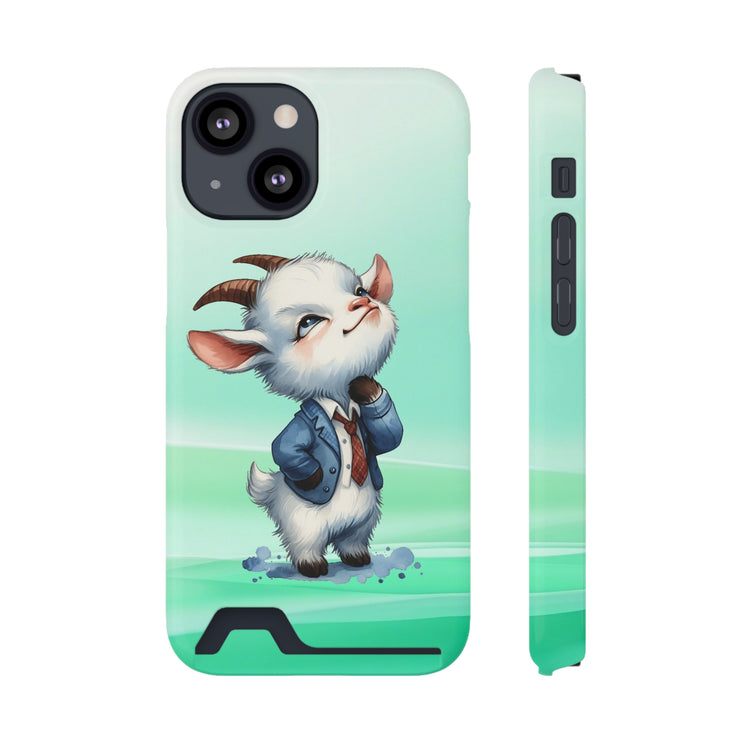 EnchantGuard Phone Case with Card Holder: Style Meets Functionality - Goat