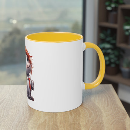 Harmony Two-Tone Coffee Mug: Sip in Style, Revel in Comfort - Horse