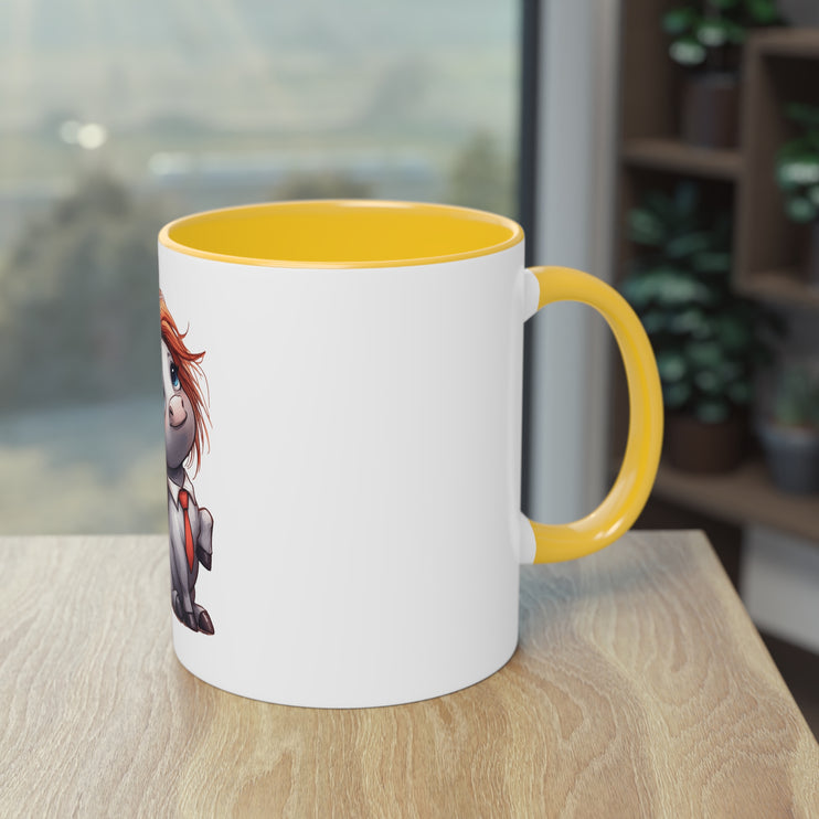 Harmony Two-Tone Coffee Mug: Sip in Style, Revel in Comfort - Horse