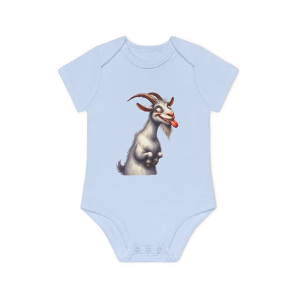 SnuggleNest Organic Baby Bodysuit (Short Sleeves) Goat