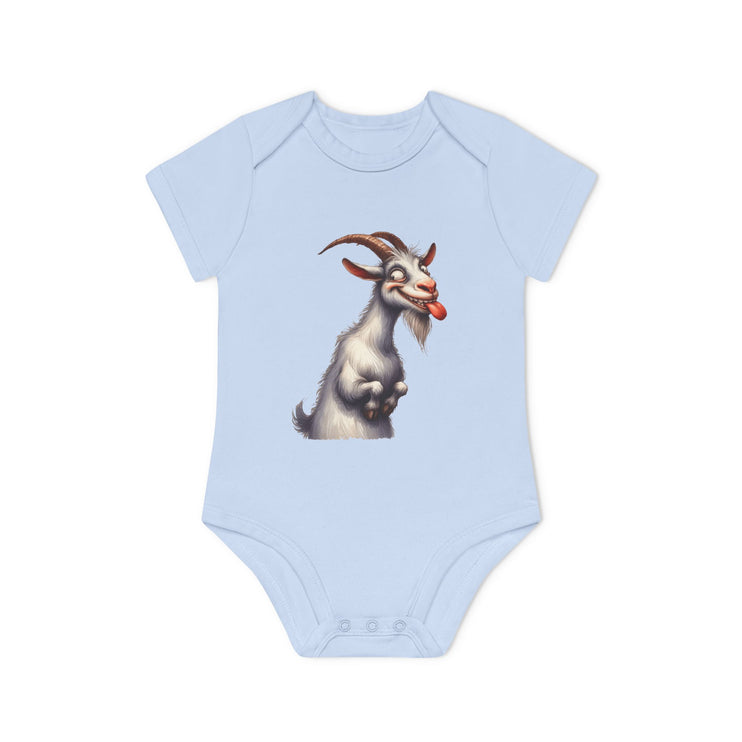 SnuggleNest Organic Baby Bodysuit (Short Sleeves) Goat