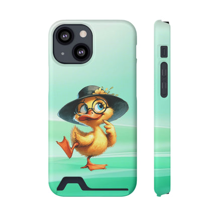 EnchantGuard Phone Case with Card Holder: Style Meets Functionality - Duck