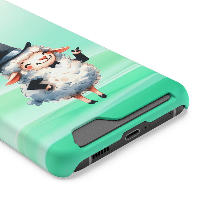 EnchantGuard Phone Case with Card Holder: Style Meets Functionality - Sheep