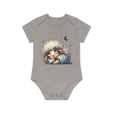 SnuggleNest Organic Baby Bodysuit (Short Sleeves) Sheep